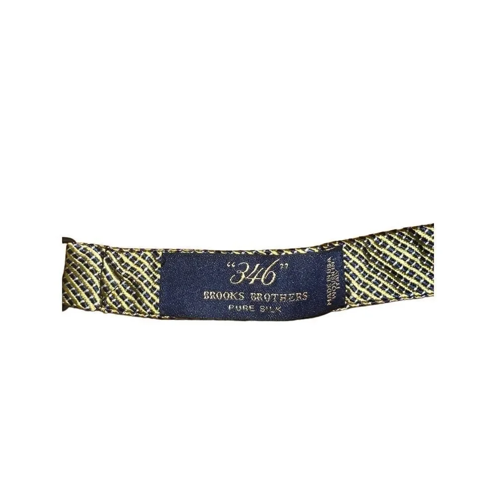Brooks Brothers Golden Polkadot Handmade 100% Silk Bow Tie